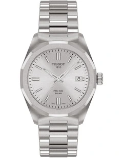 PRC 100 Solar Quartz 34mm T1518221103100 Watch in Silver