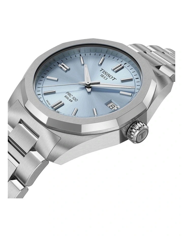 PRC 100 Solar Quartz 34mm T1518221135100 Watch in Light Blue image 2