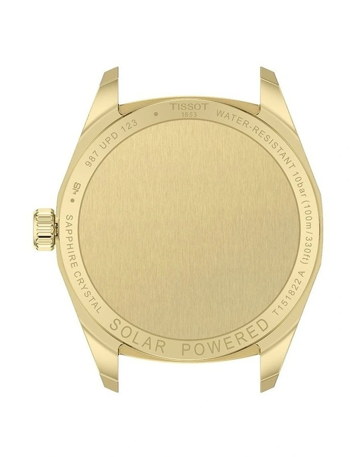 PRC 100 Solar Quartz 34mm T1518223302100 Watch in Yellow Gold PVD image 4