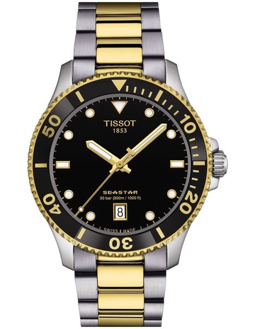 Tissot Seastar 1000 40mm T1204102205100 Watch in Black/Yellow Gold