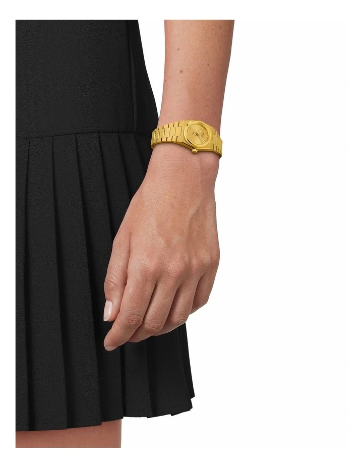 PRX 25mm T1370103302100 Watch in Yellow Gold PVD image 2