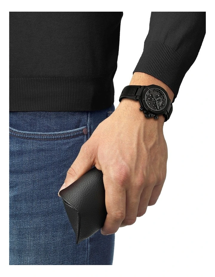 T-Race Chronogprah 38mm T1418173705100 Watch in Black image 2