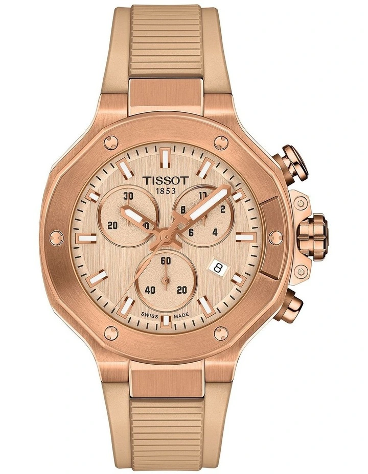 T-Race Chronogprah 38mm T1418173750100 Watch in Carnation Gold image 1