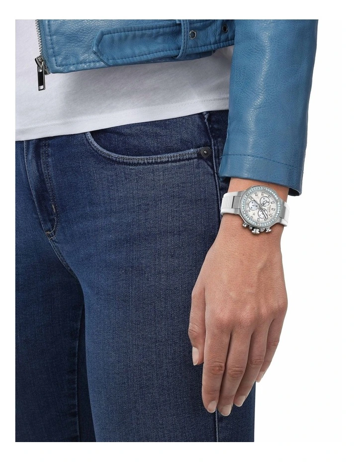 T-Race Chronogprah 38mm T1418179711100 Watch in White image 2