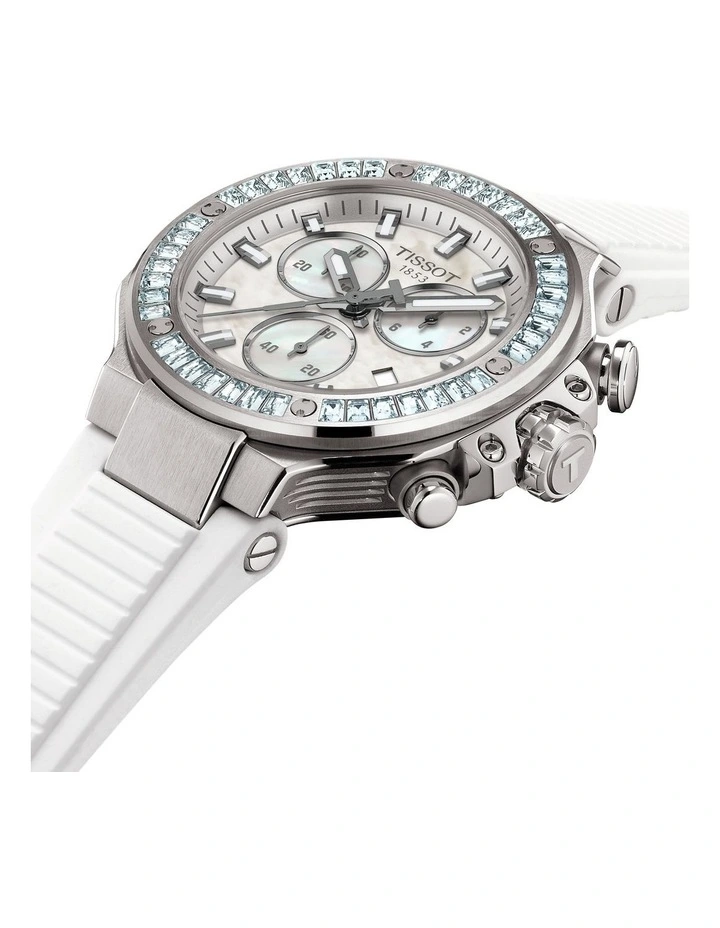 T-Race Chronogprah 38mm T1418179711100 Watch in White image 3