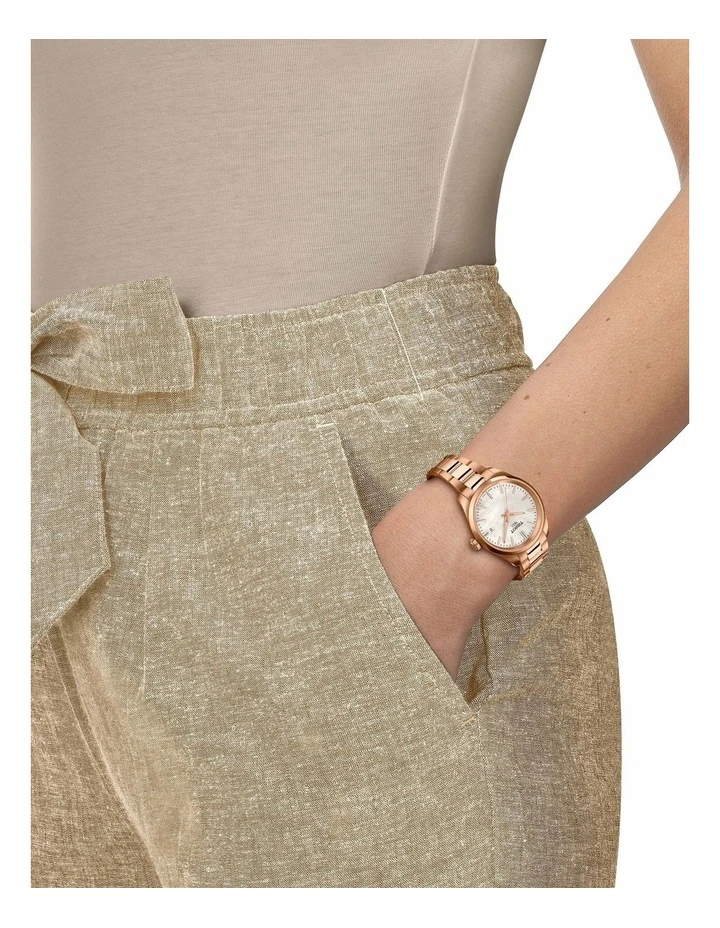PR 100 34mm T1502103311100 Watch in Pearl/Rose Gold image 2