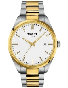 PR 100 40mm T1504102201100 Watch in White and Yellow Gold PVD