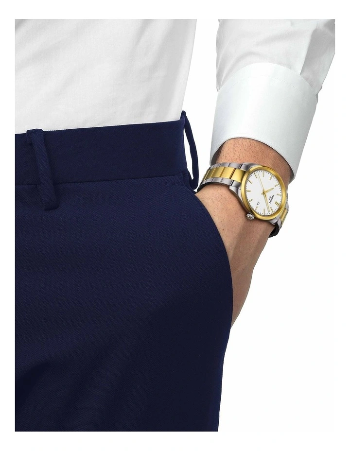 PR 100 40mm T1504102201100 Watch in White and Yellow Gold PVD image 2