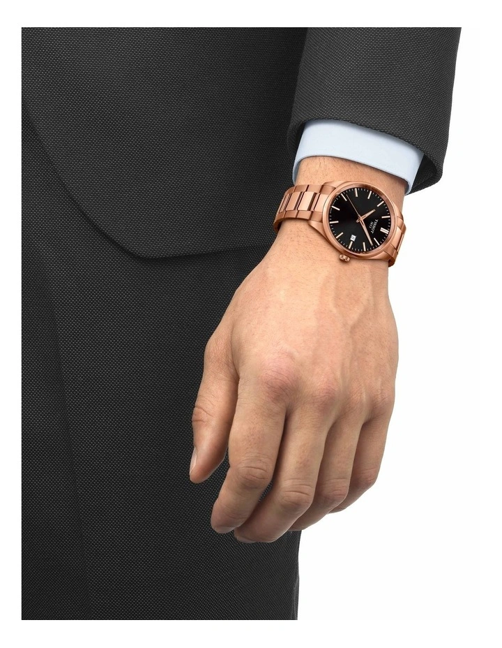 PR 100 40mm T1504102201100 Watch in Black & Rose Gold PVD image 2