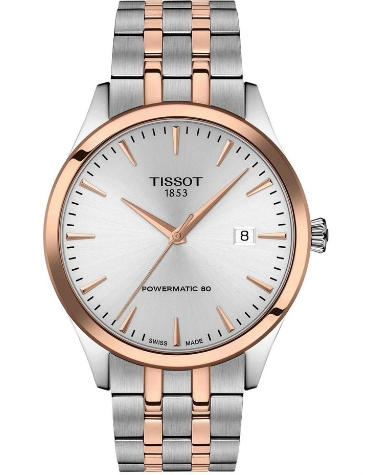 Classic Dream Powermatic 80 40mm T1584072203101 Watch in Silver/Rose Gold PVD image 1