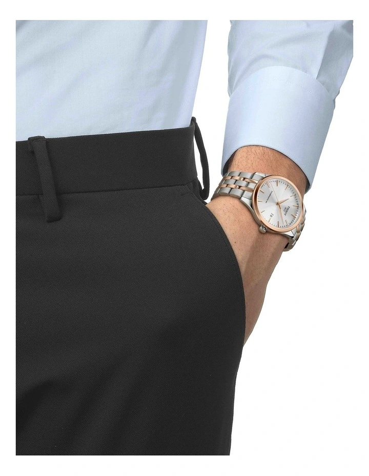 Classic Dream Powermatic 80 40mm T1584072203101 Watch in Silver/Rose Gold PVD image 2