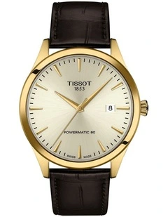 Classic Dream Powermatic 80 40mm Watch in Yellow Gold PVD/Brown T1584073626100