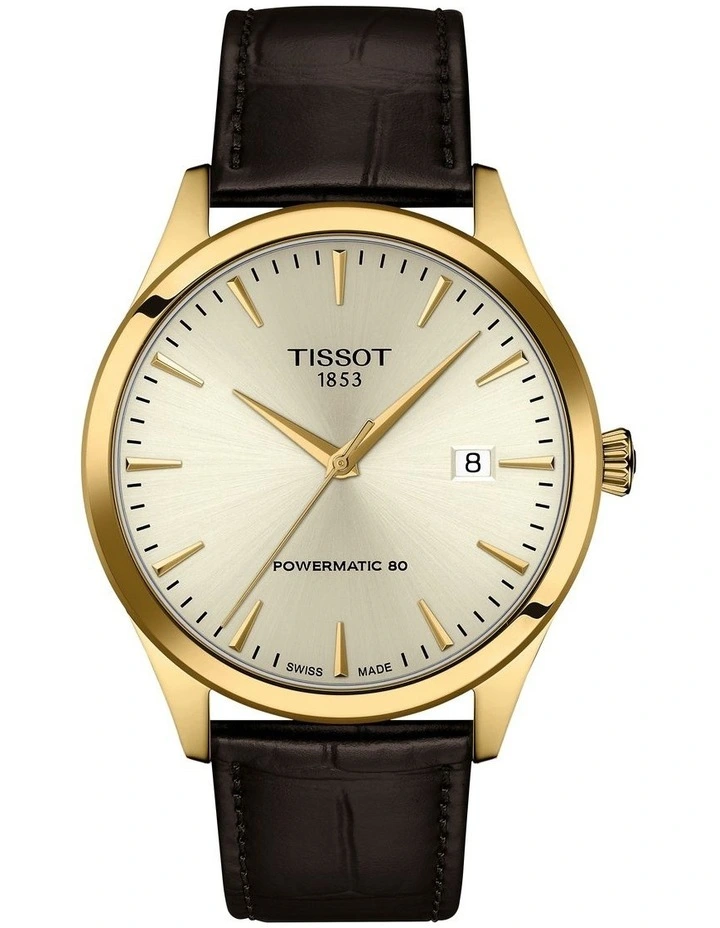 Classic Dream Powermatic 80 40mm Watch in Yellow Gold PVD/Brown T1584073626100 image 1