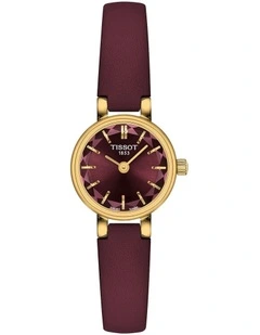 Lovely Round Watch T1400093637100 in Burgundy