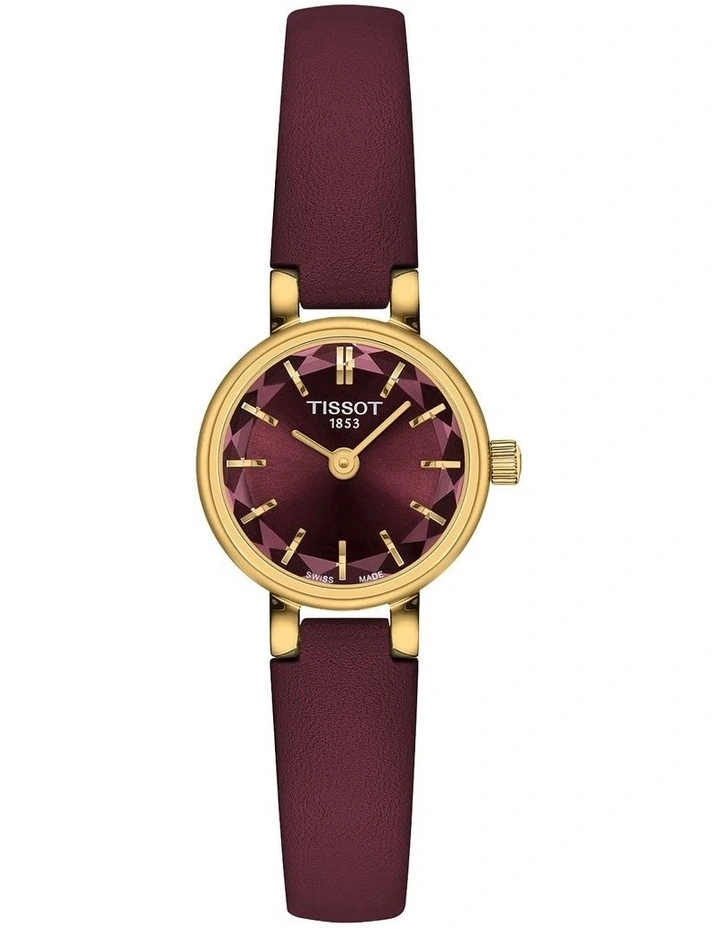 Lovely Round Watch T1400093637100 in Burgundy image 1