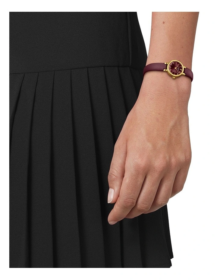 Lovely Round Watch T1400093637100 in Burgundy image 2