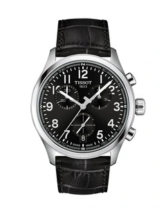 Chrono L 42mm Watch T1164171605200 in Black/Black Leather