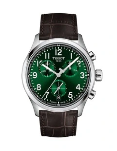 Chrono L 42mm Watch T1164171609200 in Green/Brown Leather