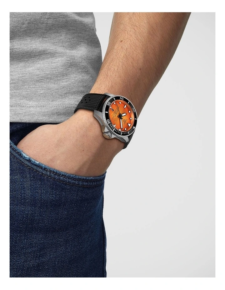Seastar 2000 44mm Watch T1209071728100 in Orange image 2