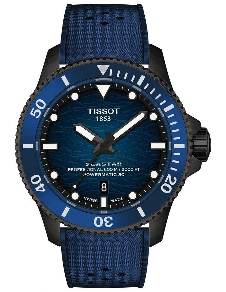 Seastar 2000 44mm Watch T1209073704100 in Blue/Black PVD image 1