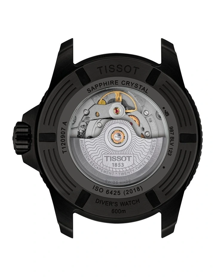 Seastar 2000 44mm Watch T1209073705100 in Black PVD/Black Rubber image 3