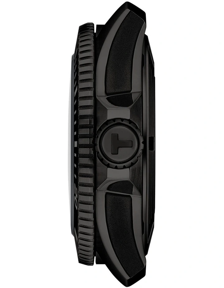 Seastar 2000 44mm Watch T1209073705100 in Black PVD/Black Rubber image 4