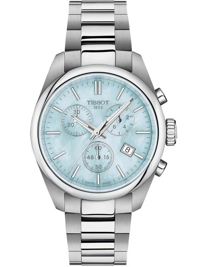 PR 100 Chronograph 36mm Watch T1502171113100 in Blue Pearl image 1