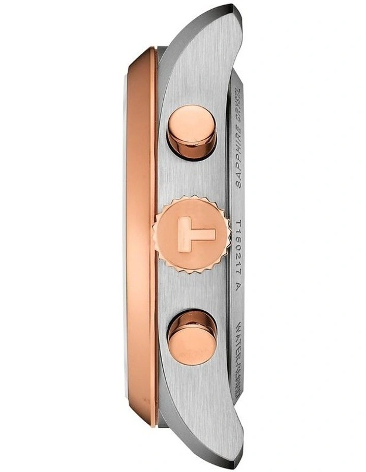 PR 100 Chronograph 36mm Watch T1502172211100 in White Pearl / Rose Gold Bi-Colour image 4