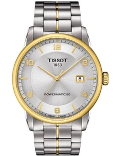 Luxury Powermatic 80 T0864072203700 Automatic Watch in Grey/Yellow Gold