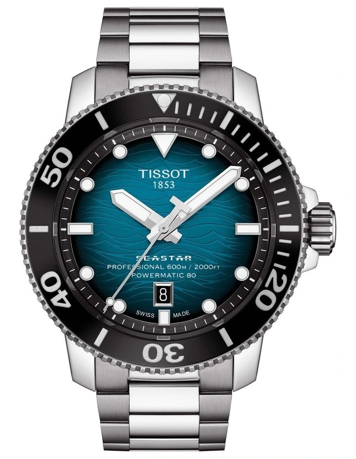 Seastar 2000 Professional Powermatic 80 T1206071104100 Automatic Watch in Aqua image 1