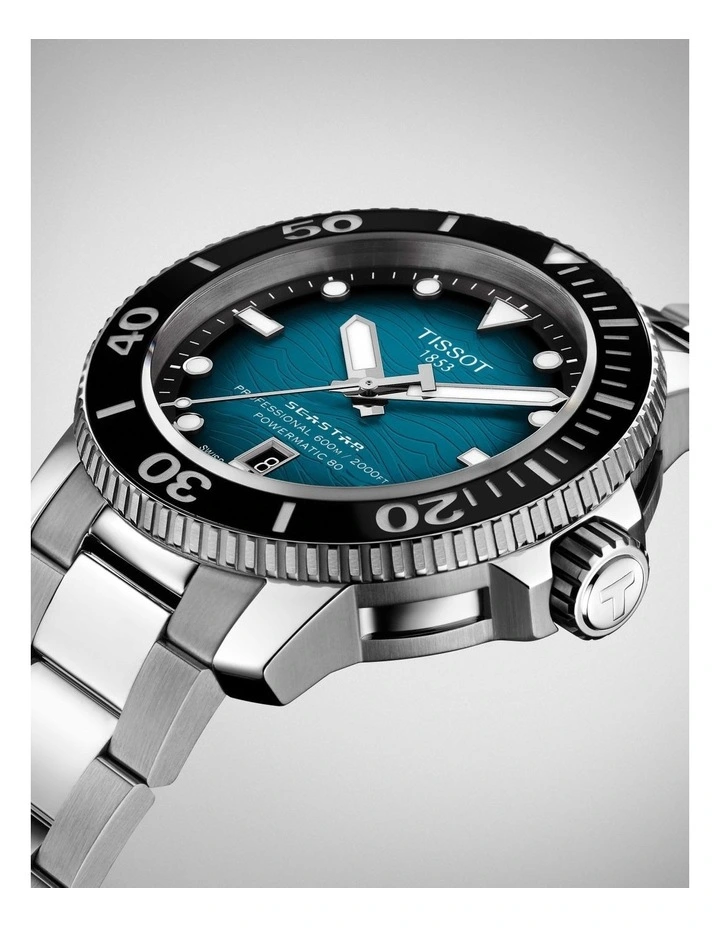Seastar 2000 Professional Powermatic 80 T1206071104100 Automatic Watch in Aqua image 3