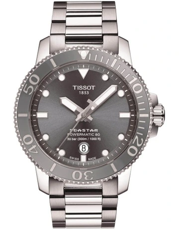 Seastar 1000 Powermatic 80 T1204071108101 Automatic Watch in Grey