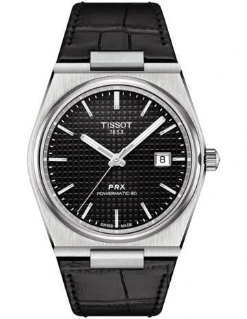 PRX Powermatic 80 T1374071605100 Automatic Watch In Black Leather