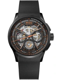 Multifort Skeleton Chronograph Watch in Black