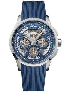 Multifort Skeleton Chronograph Watch in Blue