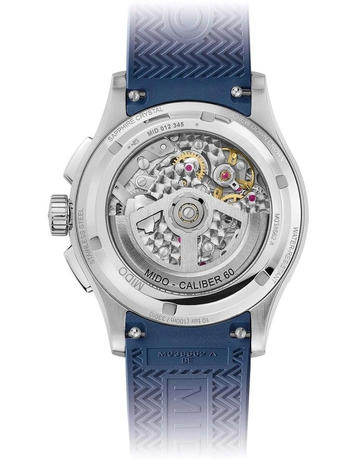 Multifort Skeleton Chronograph Watch in Blue image 2