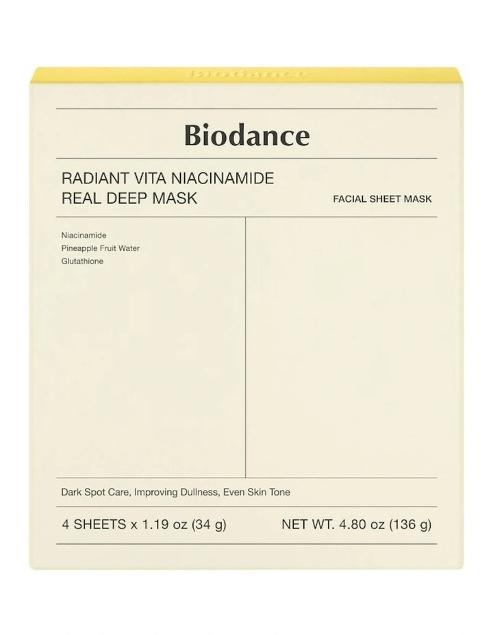 Radiant Vita Niacinamide Real Deep Mask Bundle 4 Pieces in Yellow image 1