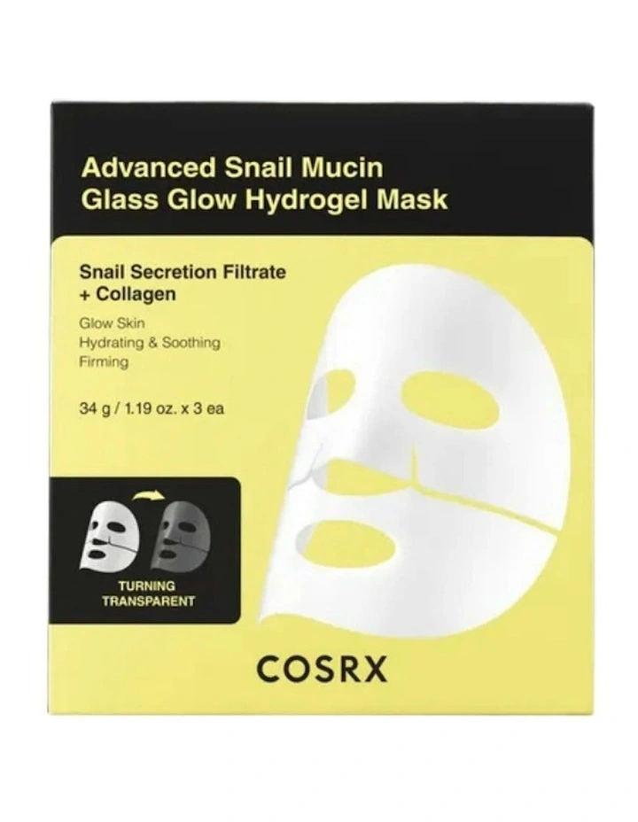 Advanced Snail Mucin Glass Glow Hydrogel Mask 3 Pieces image 1