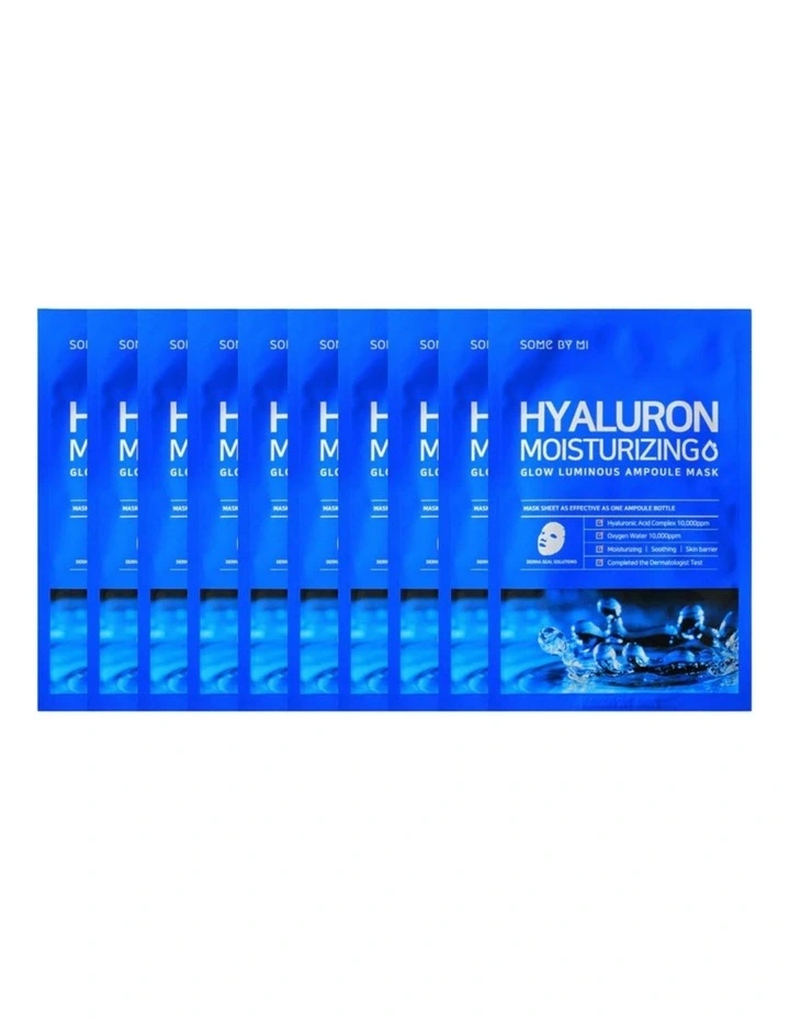 Hyaluron Moisturizing Glow Luminous Ampoule Mask Bundle 10 Pieces image 1