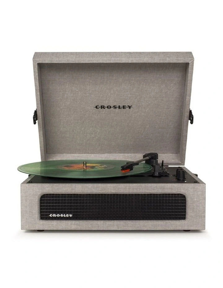 Voyager Bluetooth Portable Turntable Entertainment Stand Bundle in Grey image 2