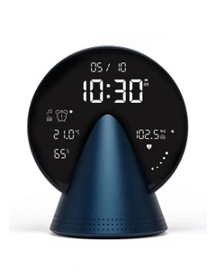 Conic Radio Alarm Clock With Fm & Built-In Bluetooth Speaker - Blue
