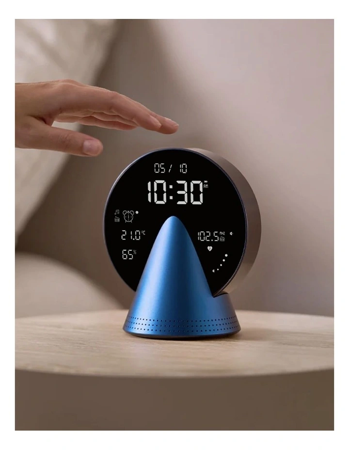 Conic Radio Alarm Clock With Fm & Built-In Bluetooth Speaker - Blue image 4