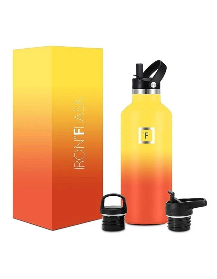 Narrow Mouth Bottle with Straw Lid 64oz/1900ml in Two Tone image 1