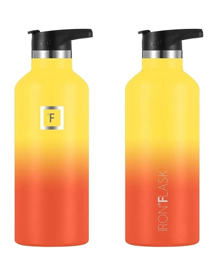 Narrow Mouth Bottle with Straw Lid 64oz/1900ml in Two Tone image 2
