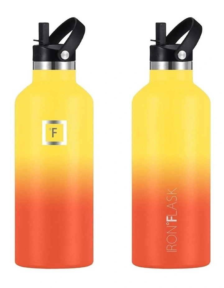Narrow Mouth Bottle with Straw Lid 64oz/1900ml in Two Tone image 3