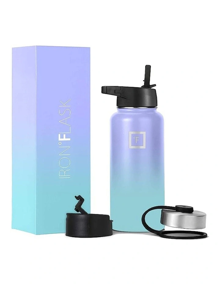 Wide Mouth Bottle with Straw Lid 32oz/950ml in Two Tone image 1