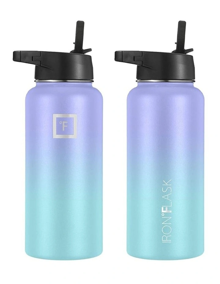 Wide Mouth Bottle with Straw Lid 32oz/950ml in Two Tone image 2
