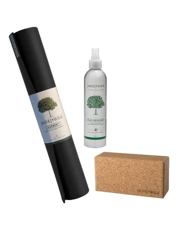 Harmony Mat And Yoga Block + Plant Based Wash 8 Oz Starter Kit in Multi