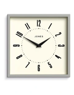 Jones Box Wall Clock in Grey