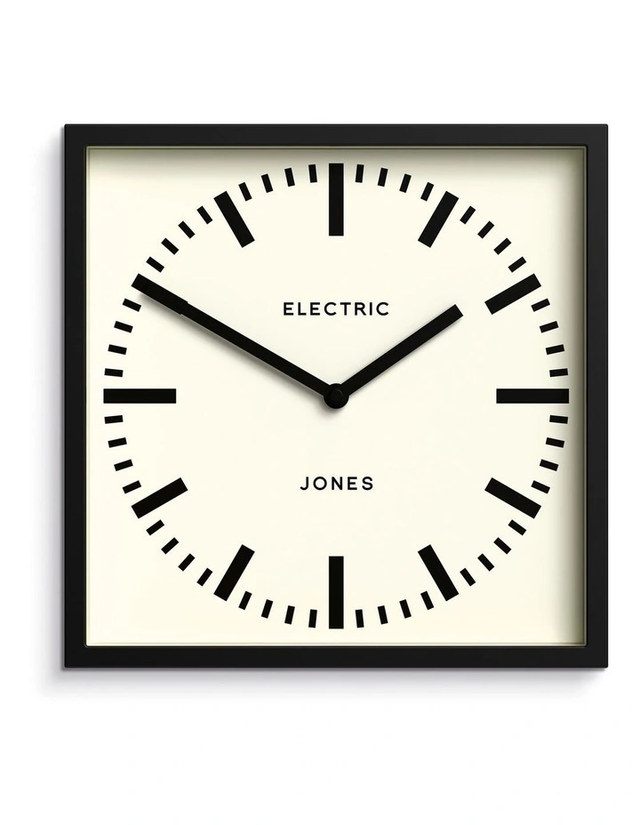 Jones Box Wall Clock in Black image 1